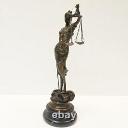 Statue Sculpture of Justice Themis in Art Deco Style Art Nouveau Bronze Massi