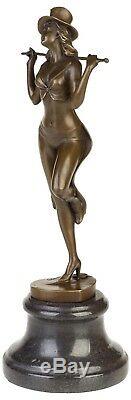 Statue Woman Dancer Eroticism Bronze Art Sculpture Figurine 35cm