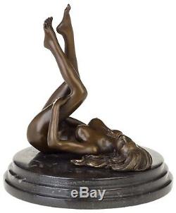 Statue Woman Erotic Nude Bronze Art Sculpture Figurine 20cm