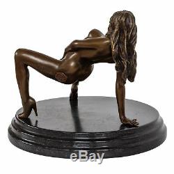 Statue Woman Eroticism Bronze Art Sculpture Figurine 18cm
