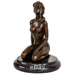 Statue Woman Eroticism Bronze Art Sculpture Figurine 22cm