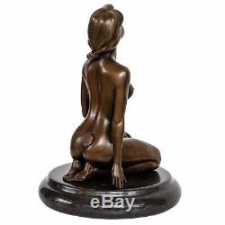 Statue Woman Eroticism Bronze Art Sculpture Figurine 22cm