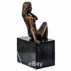 Statue Woman Eroticism Bronze Arte Sculpture Figurine 25cm