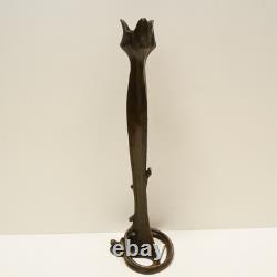 Statue sculpture candlestick Art Deco Style Art Nouveau Solid Bronze Sign