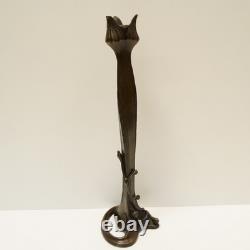 Statue sculpture candlestick Art Deco style Art Nouveau solid bronze sign