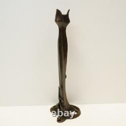 Statue sculpture candlestick Art Deco style Art Nouveau solid bronze sign