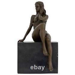 Statue woman eroticism art bronze sculpture figurine 25cm