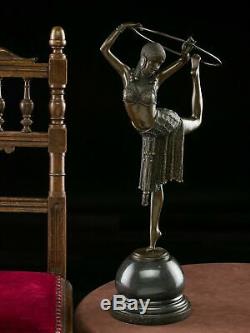Statuette Of Dancer With Hoop Art Deco Style Bronze 54 CM