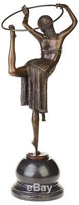 Statuette Of Dancer With Hoop Art Deco Style Bronze 54 CM