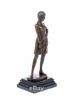 Statuette Of Fighter After Ferdinand Preiss Style Art Deco Bronze