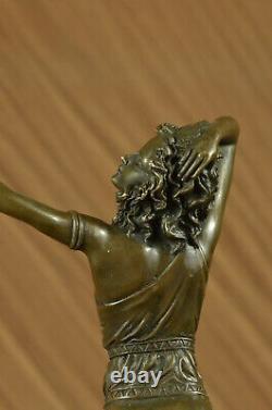 Stunning Art Deco Solid Bronze Dancer After Colinet Sculpture Marble Figure