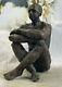 Superb Art Deco Man, Bronze Statue Dali Marble Base Sculpture Figurine