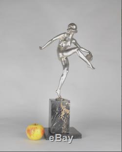Superb Art Deco Sculpture Dancer With A Tambourine 1930 Pierre Laurel