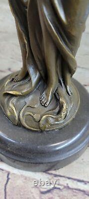 Superb Art Deco Style Double Sister Bronze Candle Sculpture By Kassin Art