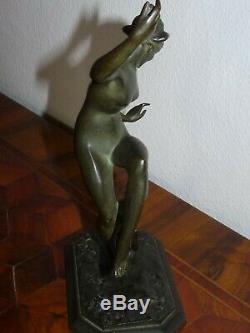 Superb Old Woman Art Deco Unusual Sculpture In Bronze Signed J Gauvenet