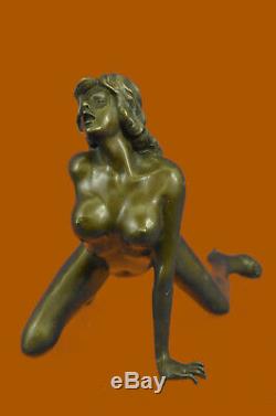 Superb Substantial Erotic Nude Bronze Sculpture Figurine Statue Art Deco Wax