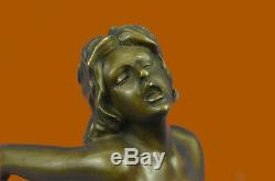 Superb Substantial Erotic Nude Bronze Sculpture Figurine Statue Art Deco Wax