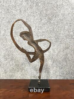 Superb cheeky Art Nouveau era sculpture in gilded bronze from around 1900