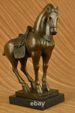 Tang Horse By Barye Art Deco Modern Bronze Sculpture Figure Font Statue
