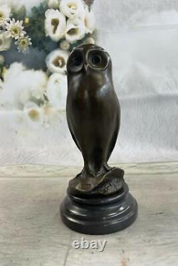 The Art Deco Owl, Beautiful Bronze Statue Sculpture on Real Marble