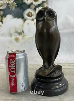 The Art Deco Owl, Beautiful Bronze Statue Sculpture on Real Marble