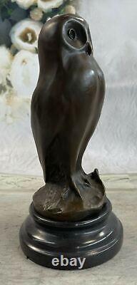 The Art Deco Owl, Beautiful Bronze Statue Sculpture on Real Marble