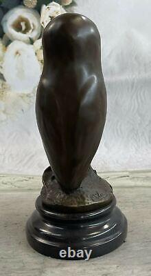 The Art Deco Owl, Beautiful Bronze Statue Sculpture on Real Marble