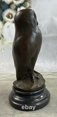 The Art Deco Owl, Beautiful Bronze Statue Sculpture on Real Marble