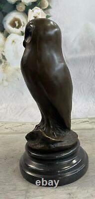 The Art Deco Owl, Beautiful Bronze Statue Sculpture on Real Marble