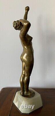 The Awakening, Bronze Sculpture On An Art Deco Onyx Base