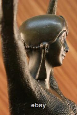 True Bronze Art Deco Woman Dancer Statue Erotic Chair Sculpture Star