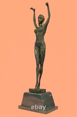 True Bronze Art Decor Lady Dancer Erotic Statue Nu Sculpture Chiparus