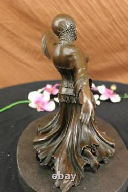 Vegas Dancer Show Girls Art Deco Bronze Sculpture Marble Figure Decor