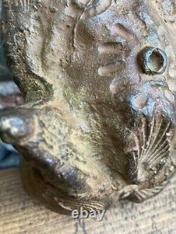 Very Beautiful Bronze Creature Art Brut Signed 1970 Sculpture Statue Curiosity Greek