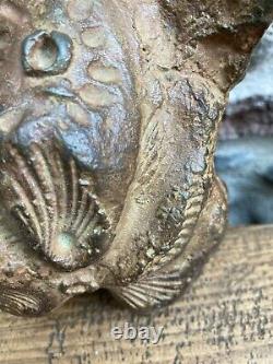 Very Beautiful Bronze Creature Art Brut Signed 1970 Sculpture Statue Curiosity Greek