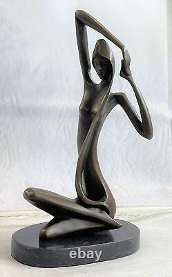 Vintage Bronze Abstract Sculpture Mid Century Modern Modernist Milo Art Deco Nr