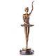 Vintage Bronze Art Deco Style Signed Ballerina Sculpture