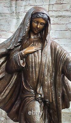 Vintage Bronze Art Nouveau Jesus Mary Catholic Icon Cast Sculpture Work