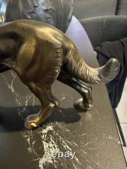 Vintage Bronze Dog Statuette 20? cm Rare Animal Art Decor