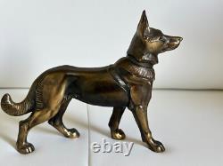 Vintage Bronze Dog Statuette 20? cm Rare Animal Art Decor