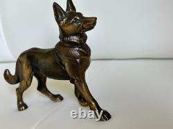 Vintage Bronze Dog Statuette 20? cm Rare Animal Art Decor