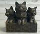 Vintage Bronze Marble Cat Sculpture Art Nr Animal Figurine Statue