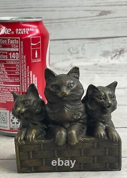 Vintage Bronze Marble Cat Sculpture Art Nr Animal Figurine Statue