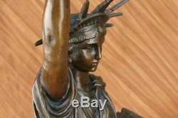 Vintage Collection Woman Liberty Spelter Figurative Bronze Sculpture Art Deco