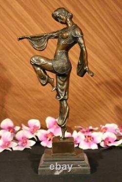 Vintage Grand Art Deco Dancer Dimitri Chiparus Bronze Sculpture Signed Statue