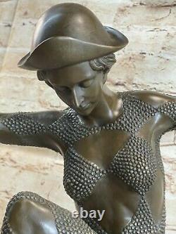 Vintage Grand Art Deco Dancer Dimitri Chiparus Bronze Sculpture Statue Signed
