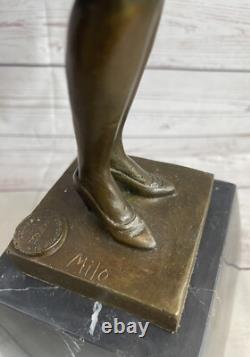 Vintage Original Bronze Style Art Nouveau Woman Old Victorian Statue