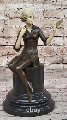 Vintage Sculpture Statue Female Model Art Deco Female Figurine Bronze Sale