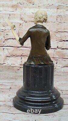 Vintage Sculpture Statue Female Model Art Deco Female Figurine Bronze Sale