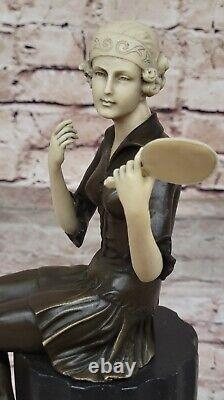 Vintage Sculpture Statue Female Model Art Deco Female Figurine Bronze Sale